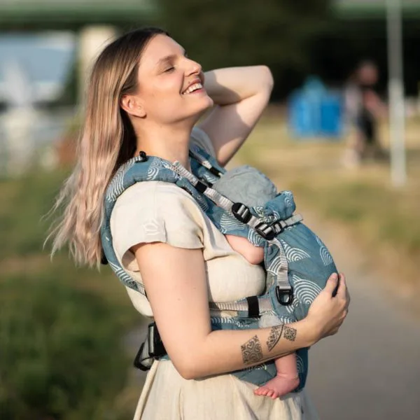 Ergonomický detský nosič Sestrice Carrier Clouds Petrol, nosič od narodenia 4